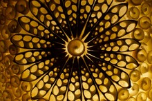 Black And Yellow Abstract Honeycomb Yin Yang Art