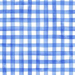 Watercolor gingham, seamless vector pattern