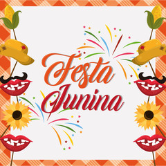 Sticker - festa junina concept cartoon