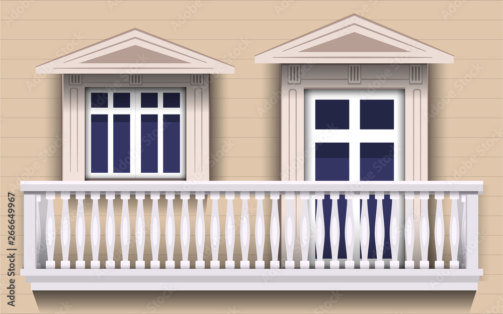 view of door and windows at the balcony - obrazy, fototapety, plakaty 
