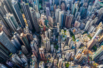 Fototapete - Top view of Hong Kong city