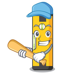 Poster - Playing baseball spirit level isolated in the cartoon