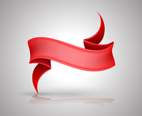 Wall Mural - red ribbon banner