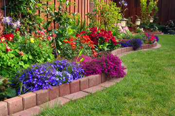 landscaped colorful garden