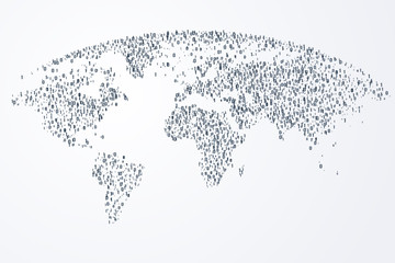 Fototapete - Virtual of Digital world community and internet connection