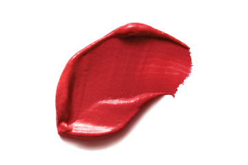 Wall Mural - Lipstick smear isolated on white background.