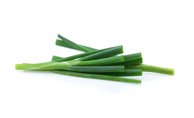 Wall Mural - fresh scallion isolated on white background