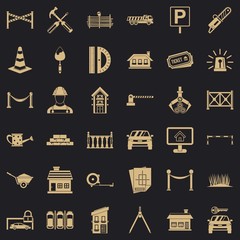 Aufkleber - Equipment icons set. Simple style of 36 equipment vector icons for web for any design
