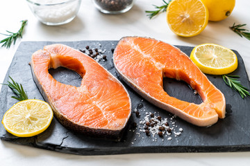 Wall Mural - fresh raw salmon fillet steak