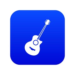 Poster - Classical guitar icon digital blue for any design isolated on white vector illustration