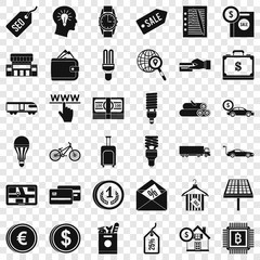 Poster - Business economy icons set. Simple style of 36 economy vector icons for web for any design