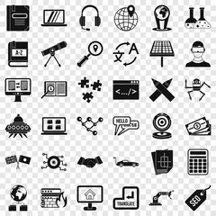 Poster - New education icons set. Simple style of 36 new education vector icons for web for any design