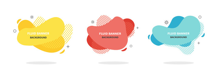 Wall Mural - bannners set. modern vector design. flat geometric liquid shapes