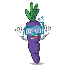 Poster - Diving purple carrot in a cartoon basket