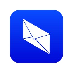 Poster - Postal letter icon blue vector isolated on white background