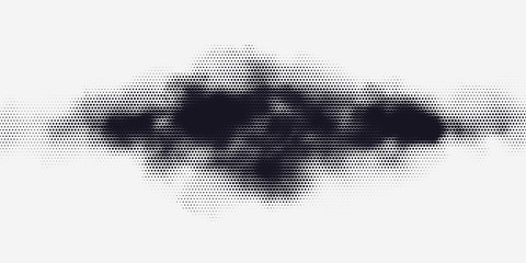 Poster - Monochrome printing raster, abstract vector halftone background. Black and white texture of dots.