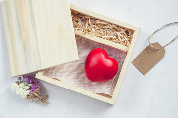 Red heart in love box