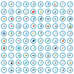Poster - 100 web and mobile icons set in isometric 3d style for any design vector illustration