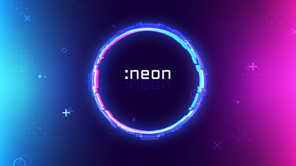 Trendy neon abstract background, memphis geometric texture, ultraviolet neon rave party, vibrant colors gradient, modern wallpaper