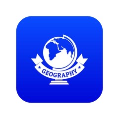 Poster - Geography icon blue vector isolated on white background