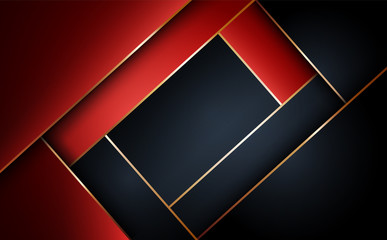 Red and Black abstract layer geometric illustration background