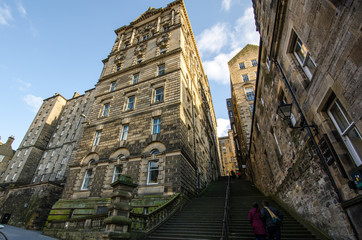 Steps of Warriston Close in Edinburgh Scotland UK