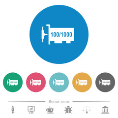 Poster - Gigabit ethernet network controller flat round icons