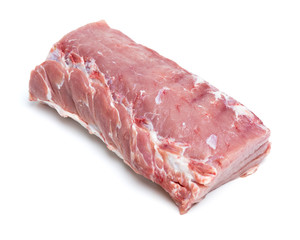 Fresh raw pork on white background