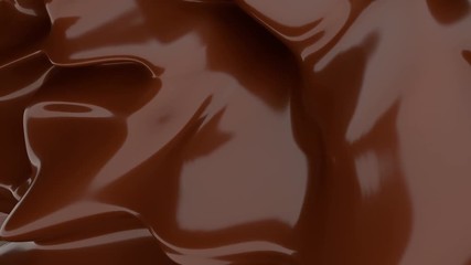 Wall Mural - Liquid Chocolate background. Melted dark Chocolate. Wave brown animation. Chocolate. seamless looping animation