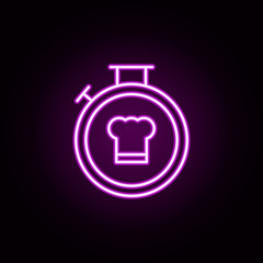 Poster - chronometer for cooking neon icon. Elements of food and drink set. Simple icon for websites, web design, mobile app, info graphics