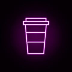 Poster - drink, coffee neon icon. Elements of food and drink set. Simple icon for websites, web design, mobile app, info graphics