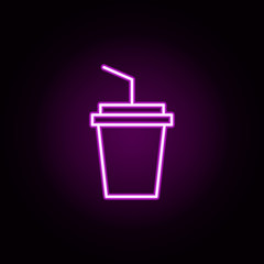 Poster - drink, soda neon icon. Elements of food and drink set. Simple icon for websites, web design, mobile app, info graphics