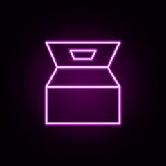 Poster - food, box neon icon. Elements of food and drink set. Simple icon for websites, web design, mobile app, info graphics