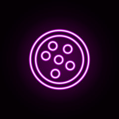 Poster - food, pizza neon icon. Elements of food and drink set. Simple icon for websites, web design, mobile app, info graphics