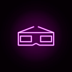 Poster - glasses neon icon. Elements of television set. Simple icon for websites, web design, mobile app, info graphics