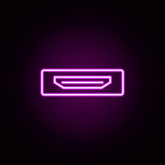 Poster - HDMI neon icon. Elements of television set. Simple icon for websites, web design, mobile app, info graphics