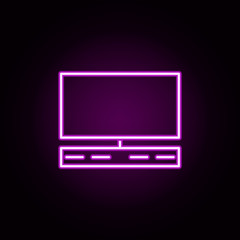 Poster - television, tv neon icon. Elements of television set. Simple icon for websites, web design, mobile app, info graphics