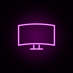 Poster - tv, curve neon icon. Elements of television set. Simple icon for websites, web design, mobile app, info graphics