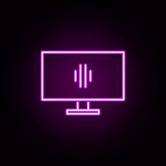 Poster - tv, equalizer neon icon. Elements of television set. Simple icon for websites, web design, mobile app, info graphics