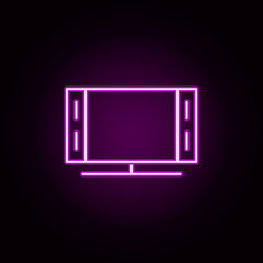 Poster - tv, television neon icon. Elements of television set. Simple icon for websites, web design, mobile app, info graphics