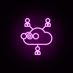 Poster - cloud computing neon icon. Elements of business set. Simple icon for websites, web design, mobile app, info graphics