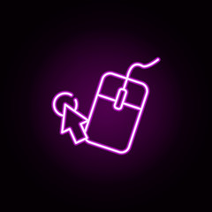 Poster - computer device neon icon. Elements of business set. Simple icon for websites, web design, mobile app, info graphics