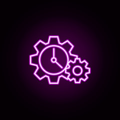 Poster - time optimization neon icon. Elements of business set. Simple icon for websites, web design, mobile app, info graphics