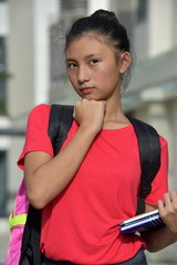 Wall Mural - Pretty Minority Female Student Thinking