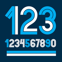 Poster - Set of vector numbers made with white lines, can be used for logo creation in public relations business.