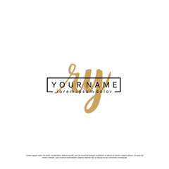 Initial R Y RY elegant logo template vector