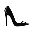 High heel shoes icon. Isolated sign black female shoes with high heel on white background. Vector illustration