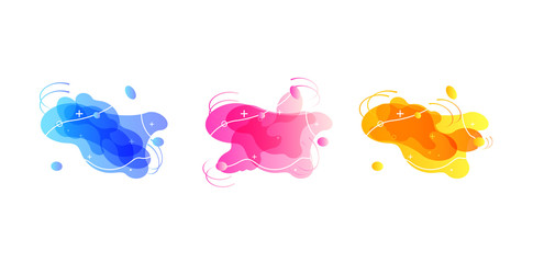 Fototapete - Gradient geometric banners with flowing liquid shapes. Dynamic Fluid design for logo, flyers or presentstion. Abstract vector background