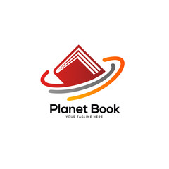 planet book logo designs, education logo designs concept