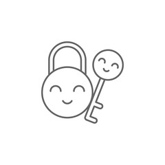 Fototapete - Key, friends, lock icon. Element of friendship icon. Thin line icon for website design and development, app development. Premium icon